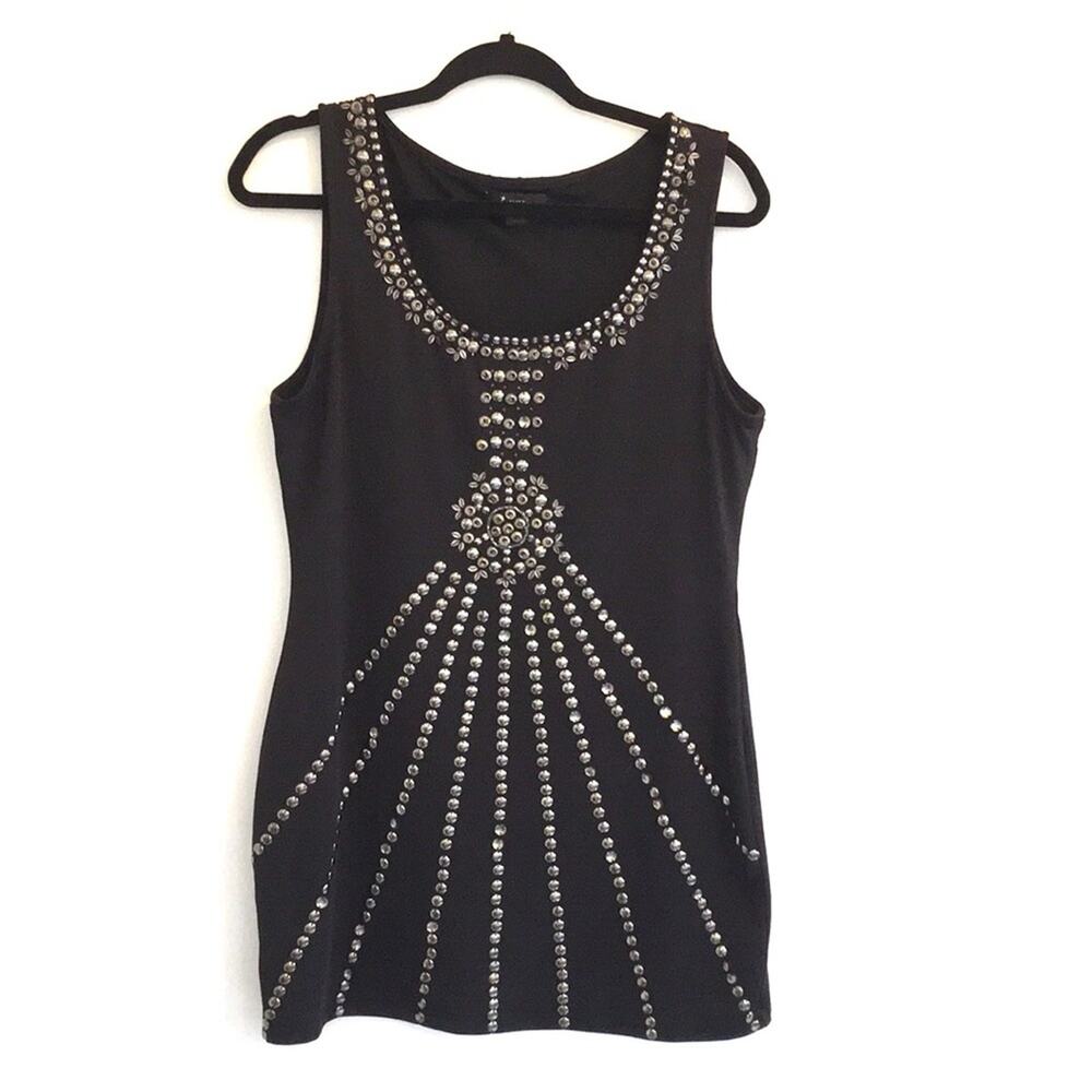 Forever XXl - Forever 21 - mini beaded/studded black dress size L